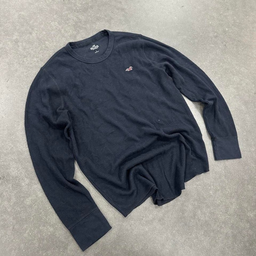 Hollister Y2K preppy Navy Blue long sleeve thermal shirt